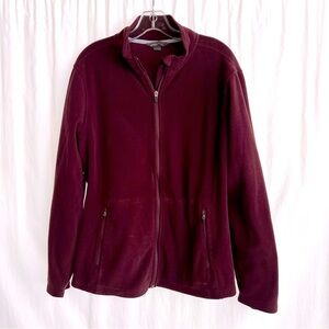 Eddie Bauer Full Zip Fleece Wine Color Size XL